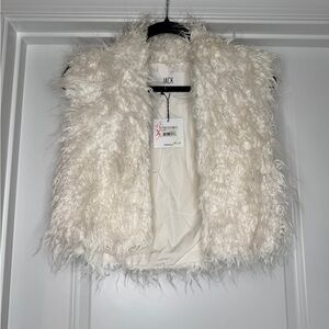 *New With Tag* Jack Women’s Faux Fur Open Front Cream / Off White Vest, Sz XS